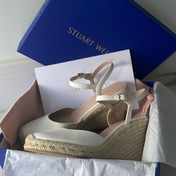Stuart Weitzman MYKONOS CLOSED-TOE ESPADRILLE WEDGE size 9.5 - Picture 10 of 10